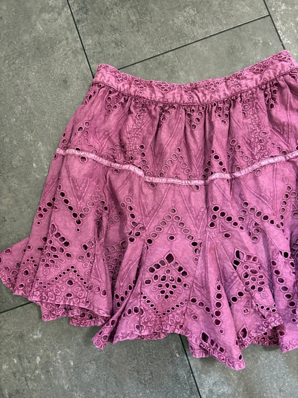 Free People Eyelet Tiered Skirt Mini Skort